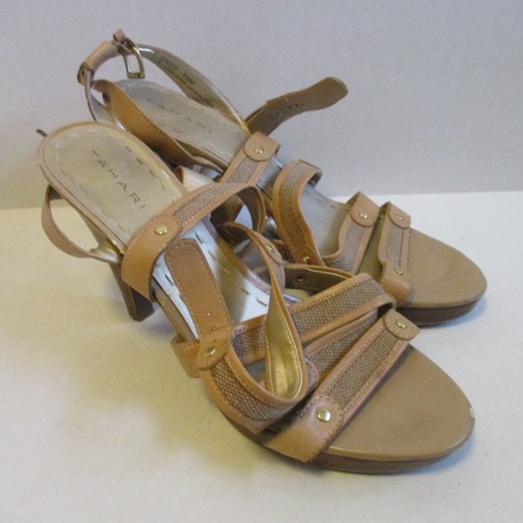 *Tahari Beige Strappy Sandal 'TROY' Slingbacks - Picture 2 of 10